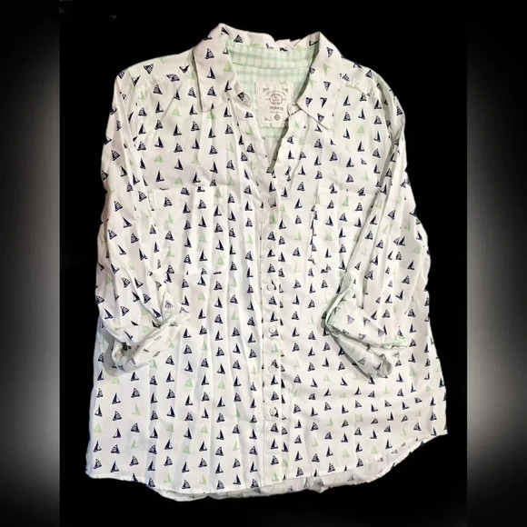 Style & Co, Size Petite XL, White Button-Down Graphic Longsleeve - Picture 4 of 15